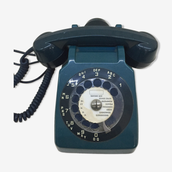 Téléphone vintage bleu canard