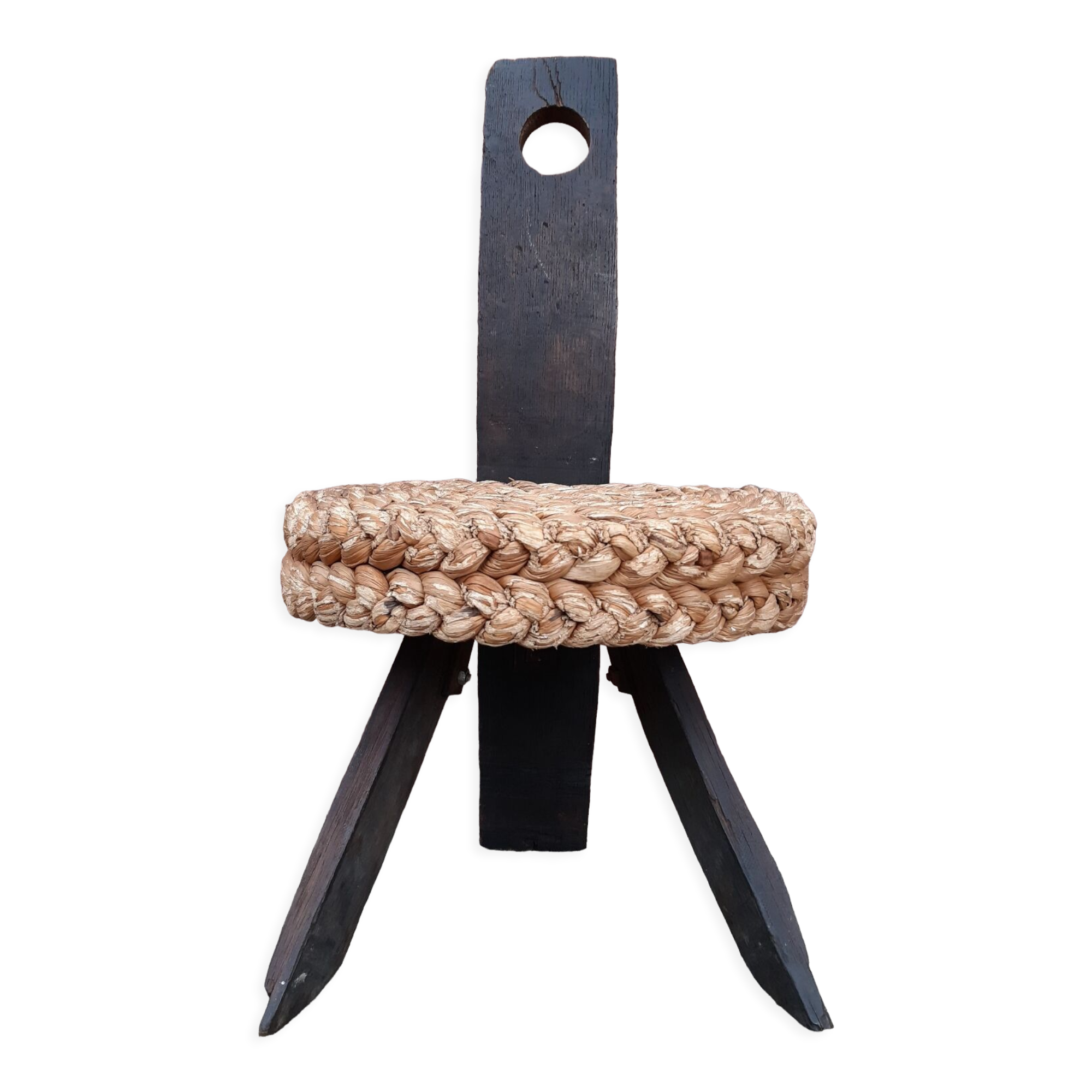 Handmade wickerwork chair from the 60s and 70s