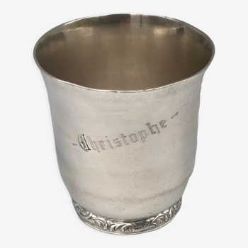 Old ercuis timpani goblet in silver metal XlX