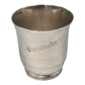 Old ercuis timpani goblet in silver metal XlX
