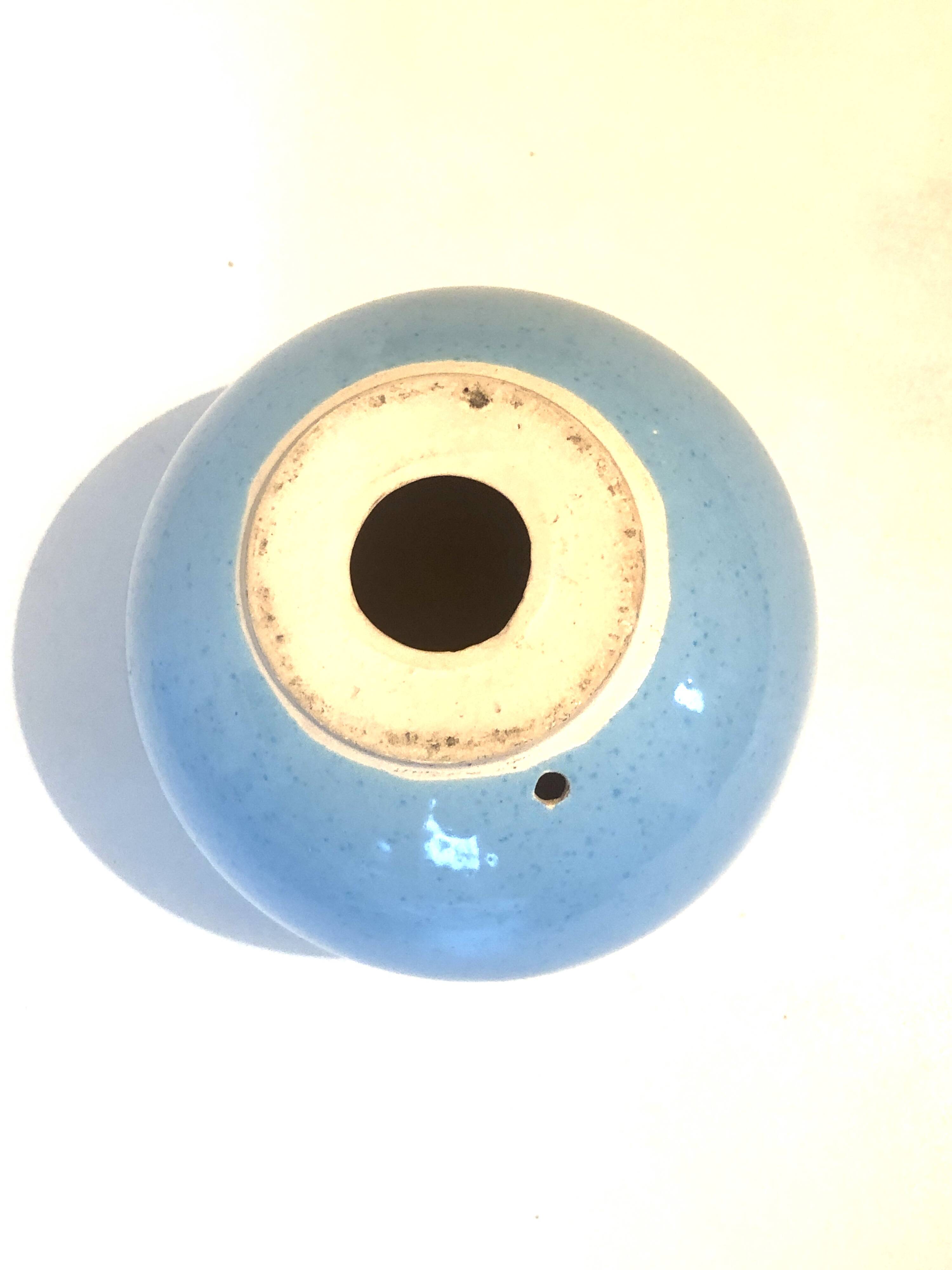 Blue ceramic ball lamp base
