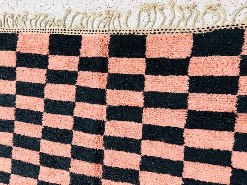 Authentic handwoven natural wool rug size 2/3 m