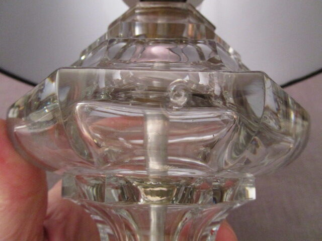 Art-deco lamp in crystal and brass