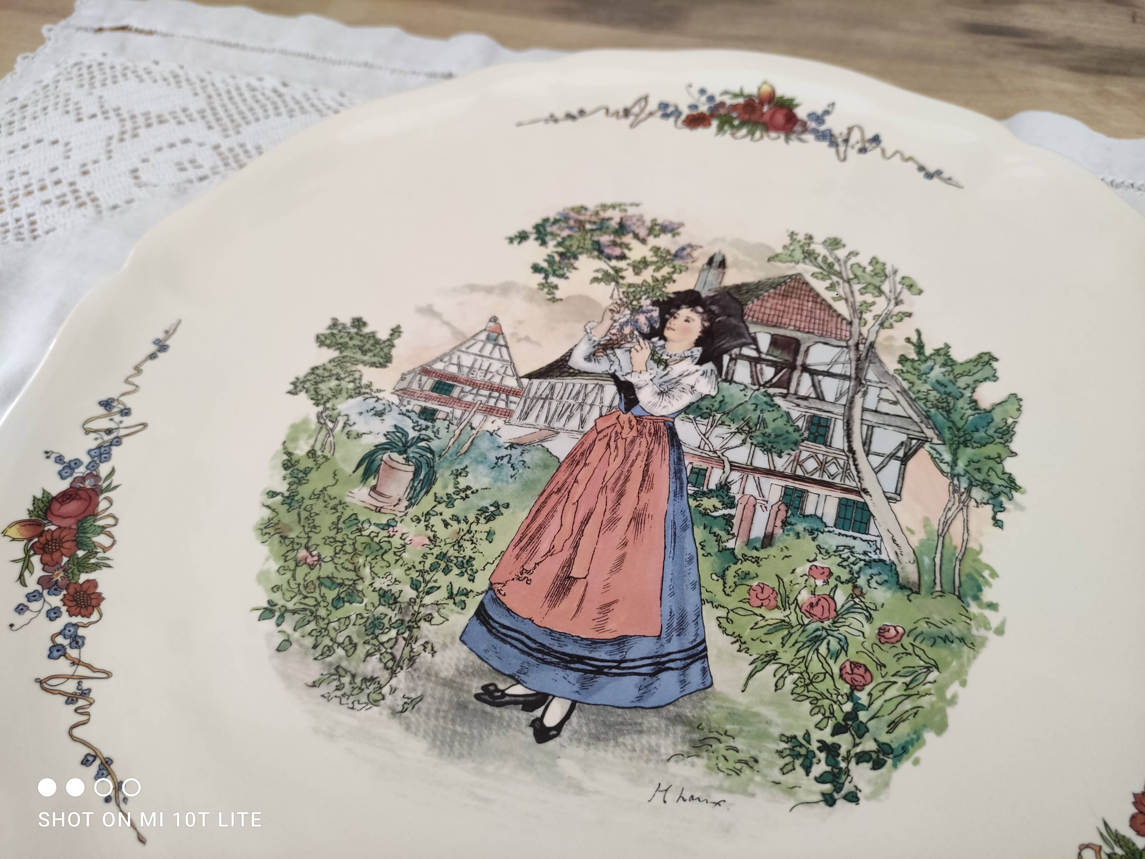 Plat à tarte ou à gâteau Sarreguemines Obernai