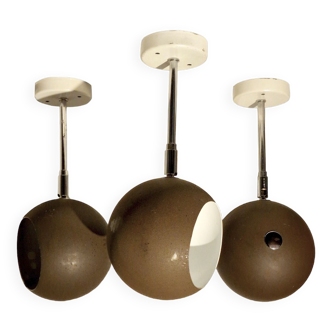 3 adjustable Hoffmeister pendant lamps, 1960s