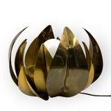 Lampadaire/lampe de table en laiton fleur de lotus, attr. Bottega Gadda, Italie, 1970