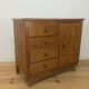 Commode chêne massif pieds compas, années 50