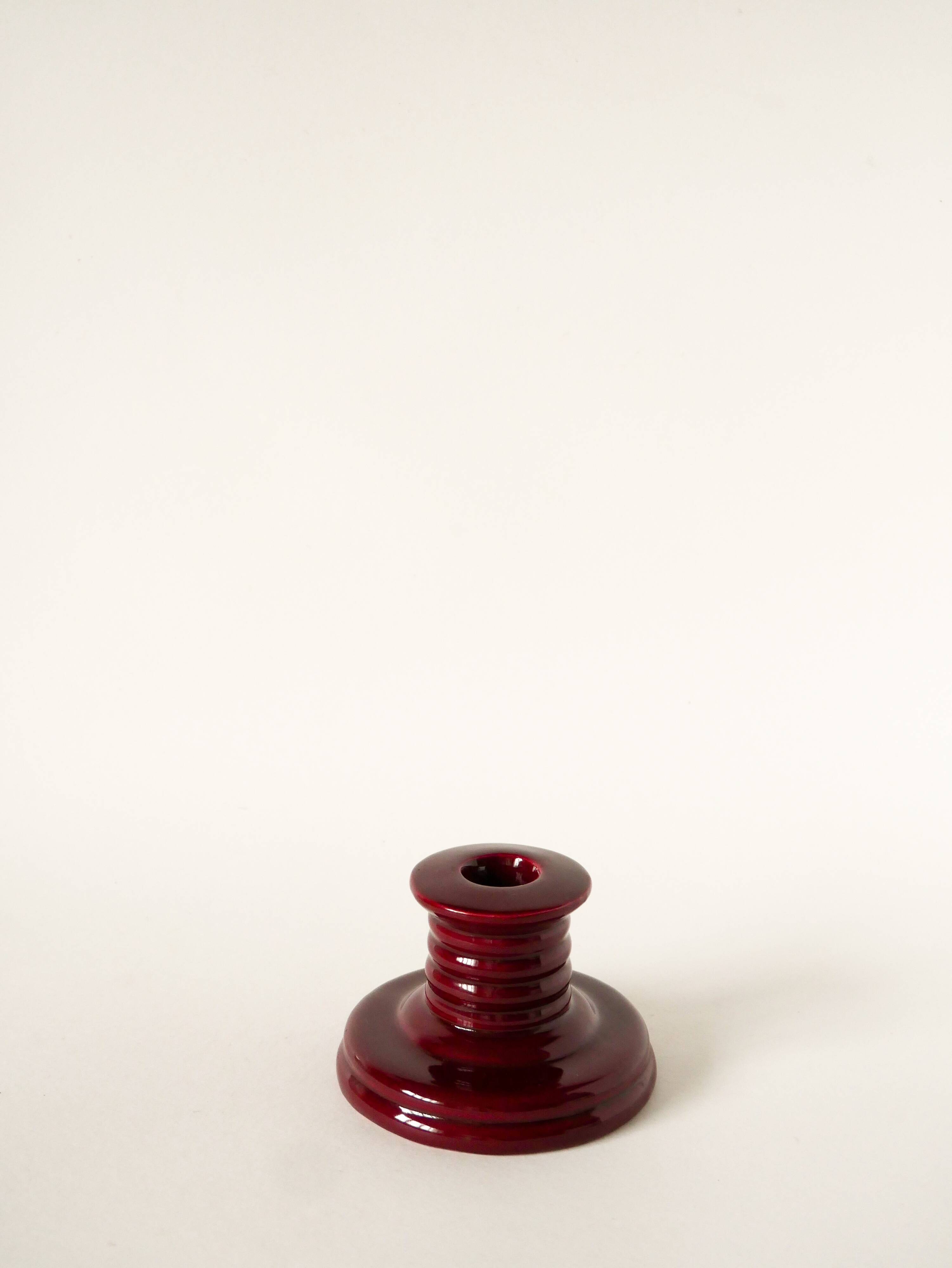 Ceramic candle holder, Bordeaux, Vallauris style, 1960