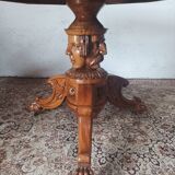 Napoleon III octagonal centre table in marquetry walnut.