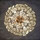 Nickel-plated crystal chandelier Mid Century Modern by Bakalowits