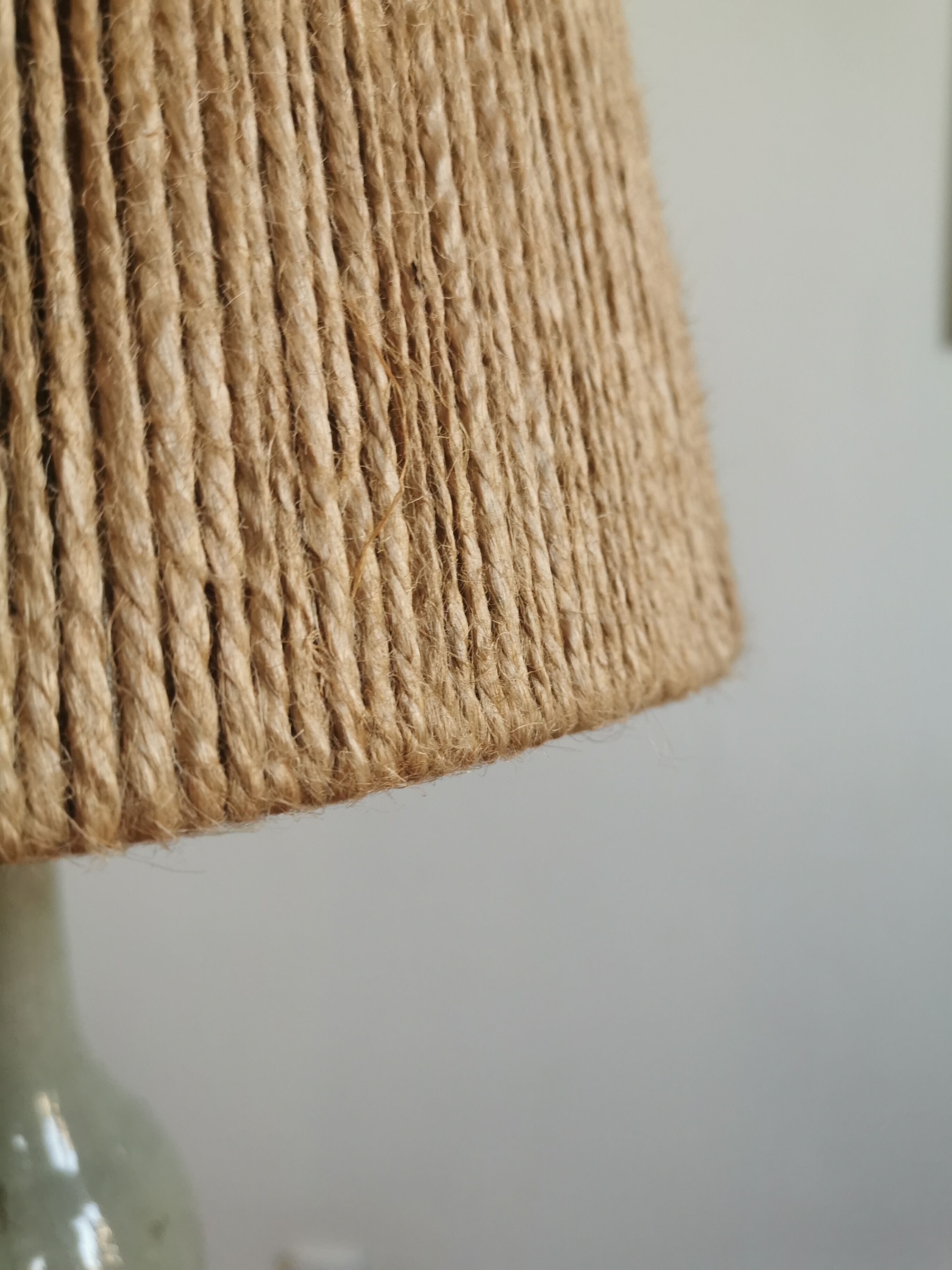 Vintage stoneware and rope lamp