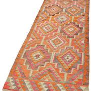 Turkish Handwoven Vintage Herki Kilim 95 cm x 300 cm