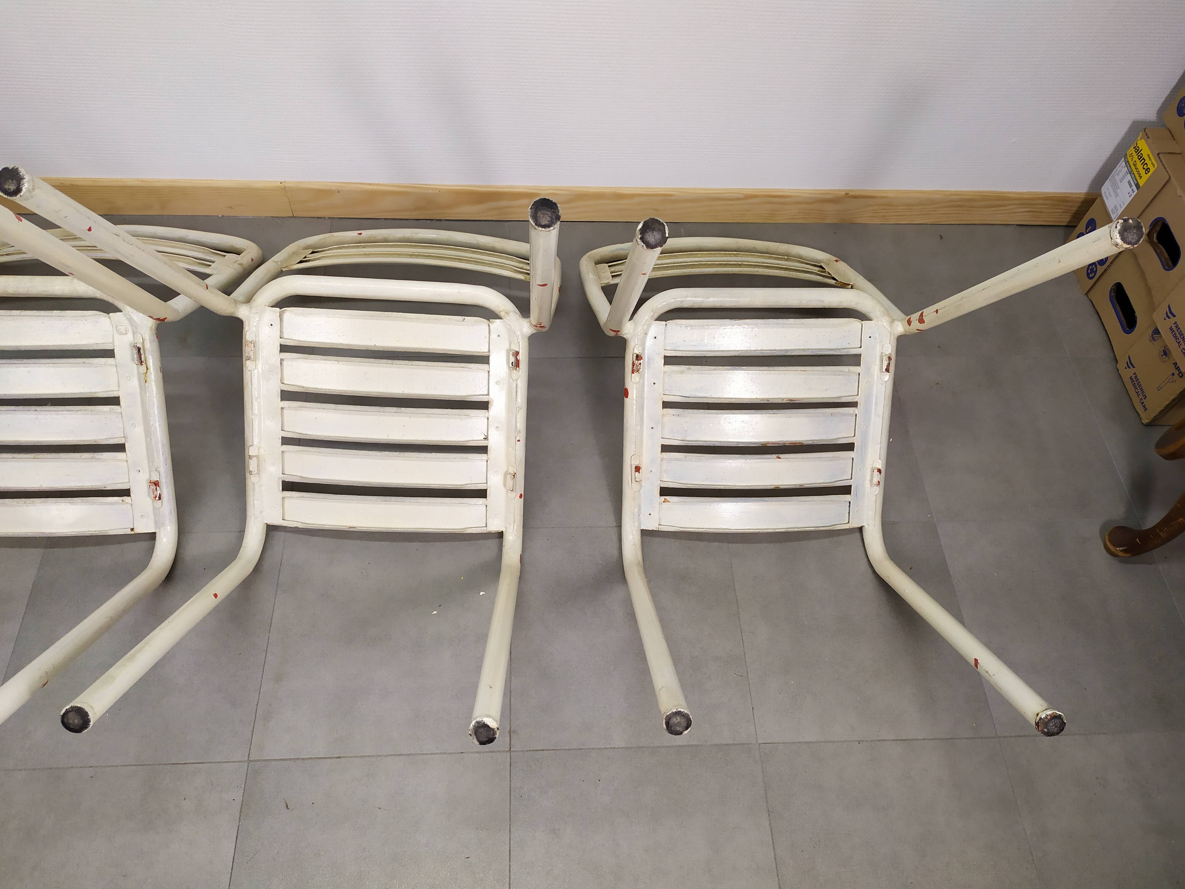 Lot of 4 chairs Tolix T2 by Xavier Pauchard 1950