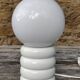 70s wood and opaline lamp