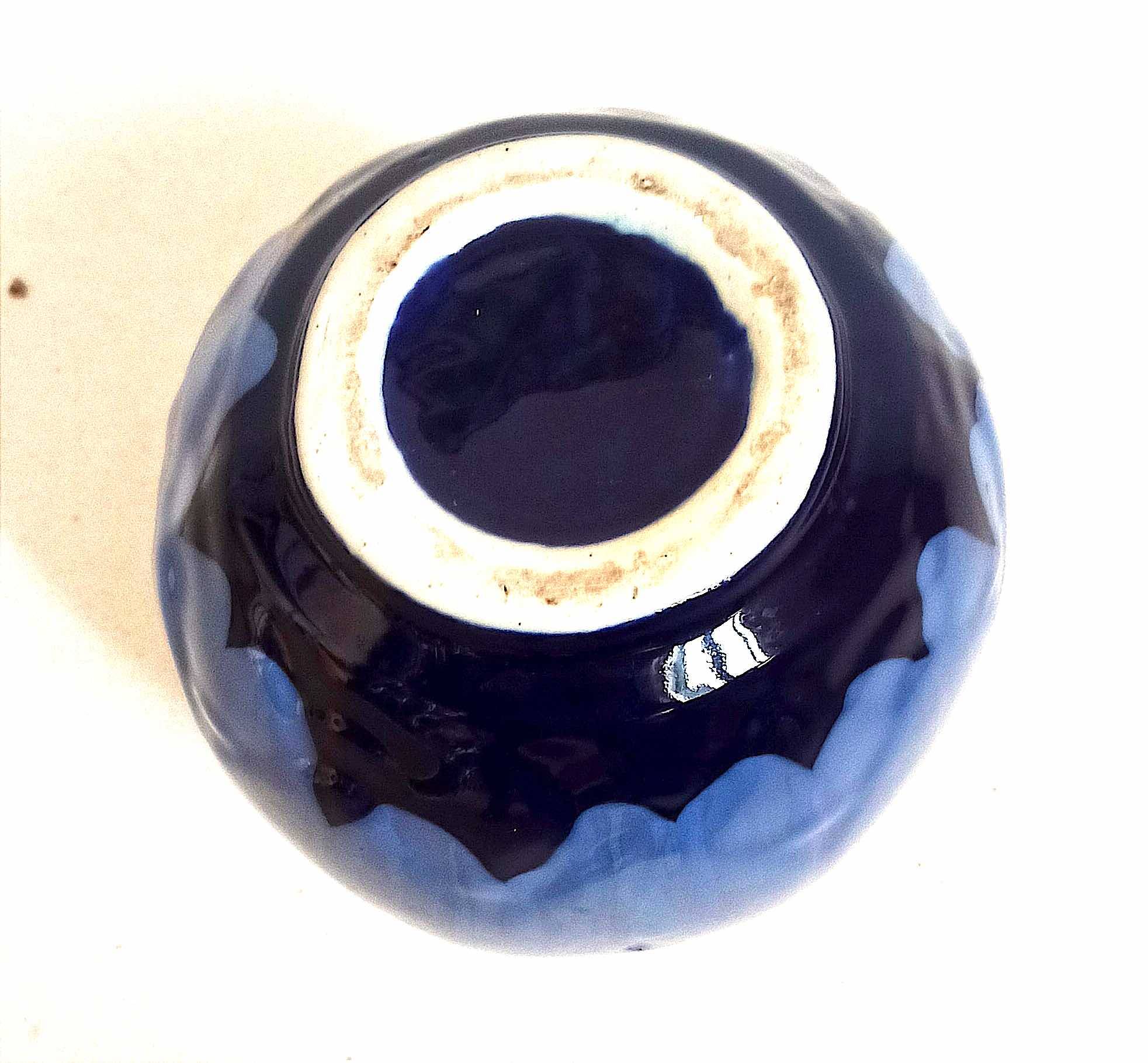 Vase barbotine Art Déco Hauteur 19,3 cm Diamètre 18,8 cm