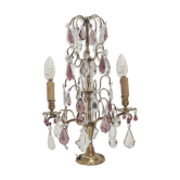 Lampe de table en bronze et cristal, France