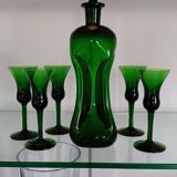 Kluk Kluk carafe by Jacob E.Bang - Holmegaard and 5 liqueur glasses
