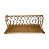 Vintage rattan wall shelf, 64 cm