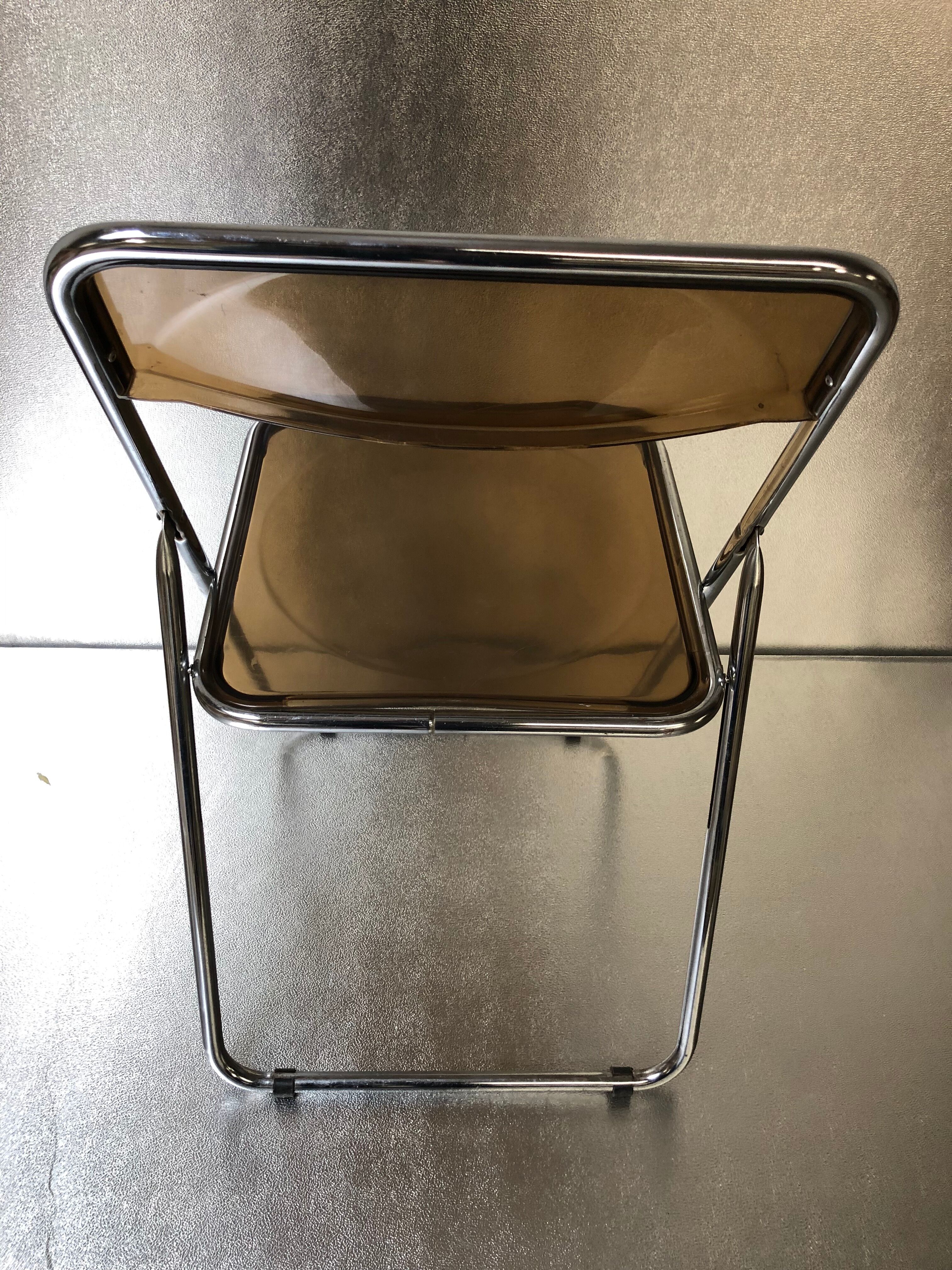 PLEXIGLAS SMOKY YEARS 70, CHROME DESIGN VINTAGE