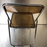 PLEXIGLAS SMOKY YEARS 70, CHROME DESIGN VINTAGE