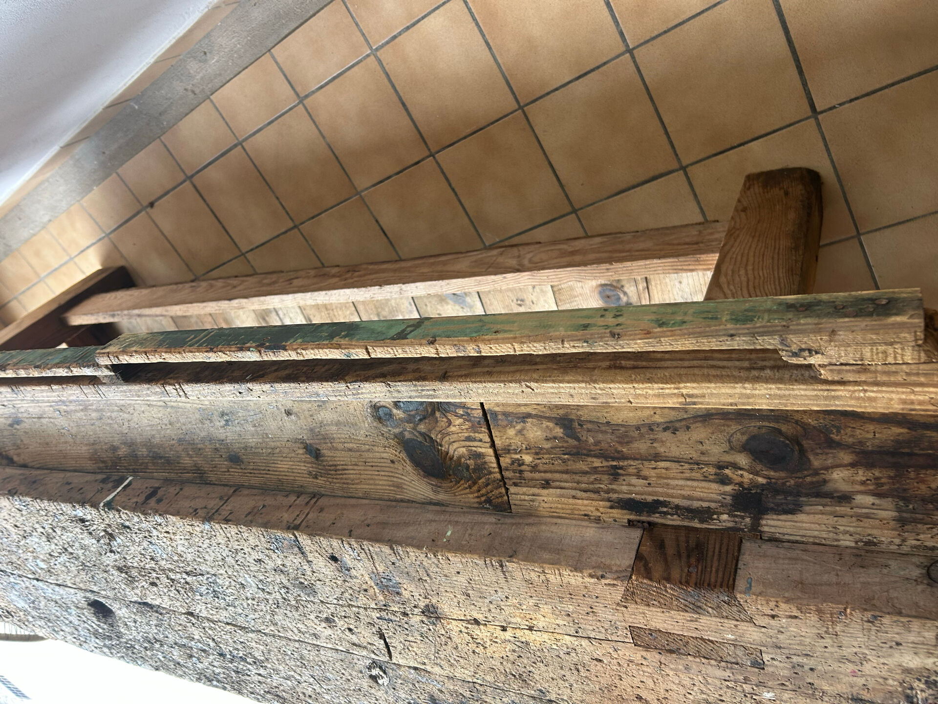 Old carpenter's workbench