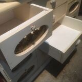 White patinated pine seed bowl