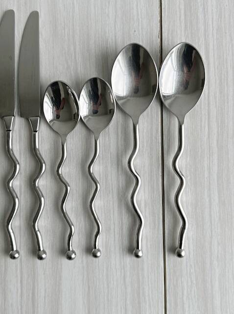 Antique cutlery with twisted handles