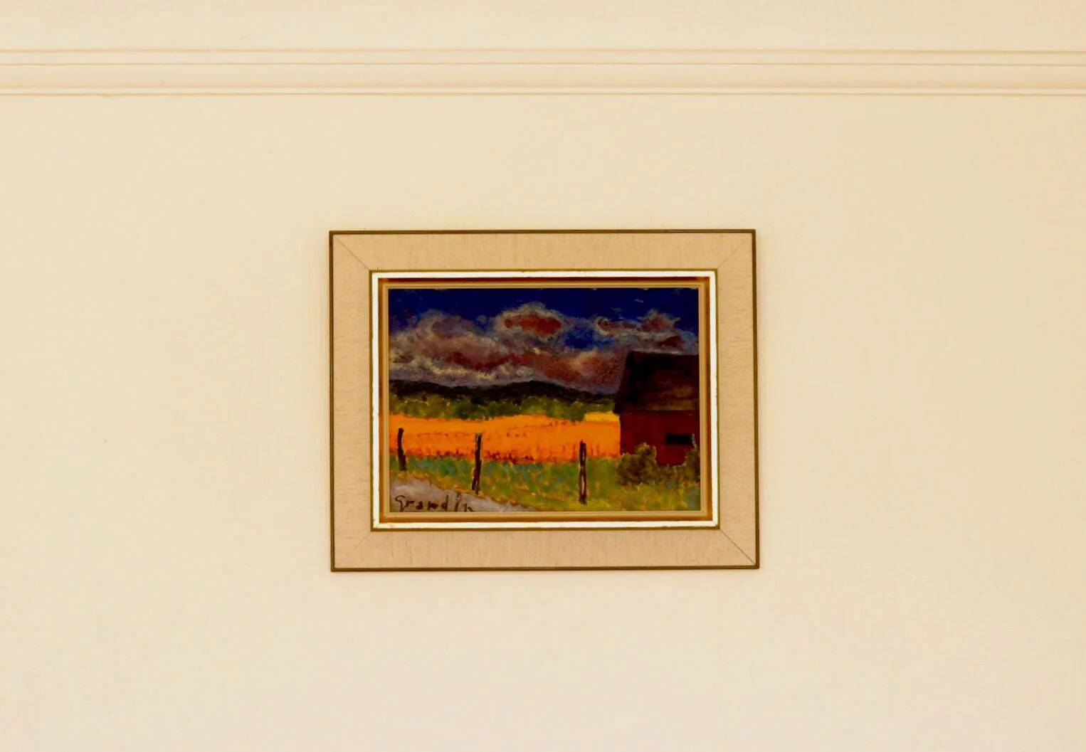 Original Mid Century Swedish Oil on Panel – “Field” by Svan Grandin