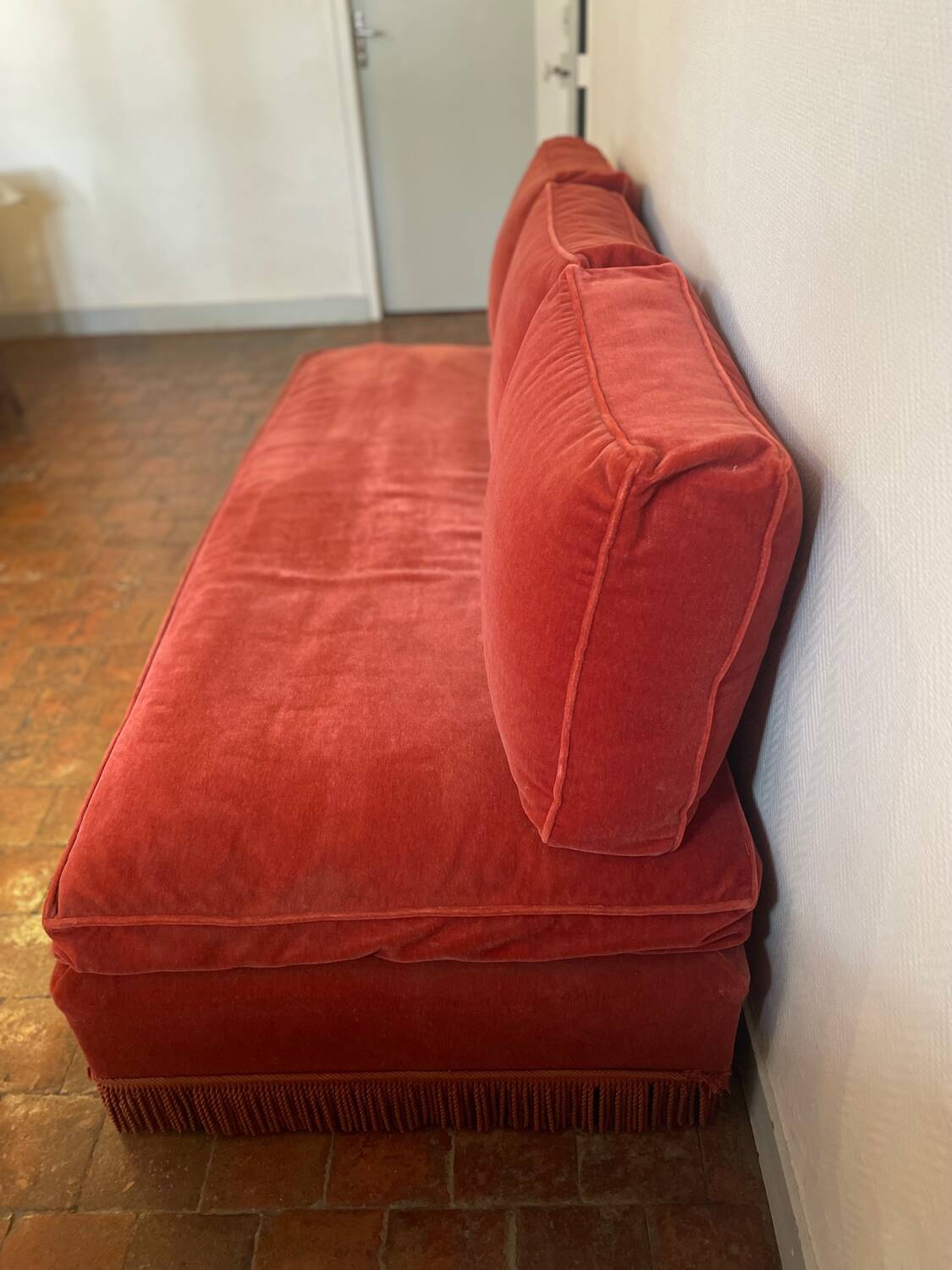 Vintage velvet daybed bench