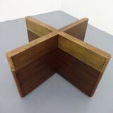 Italian rosewood and glass coffee table, 1960s