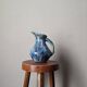 Vintage ceramic carafe, artisan handle vase, country decoration.