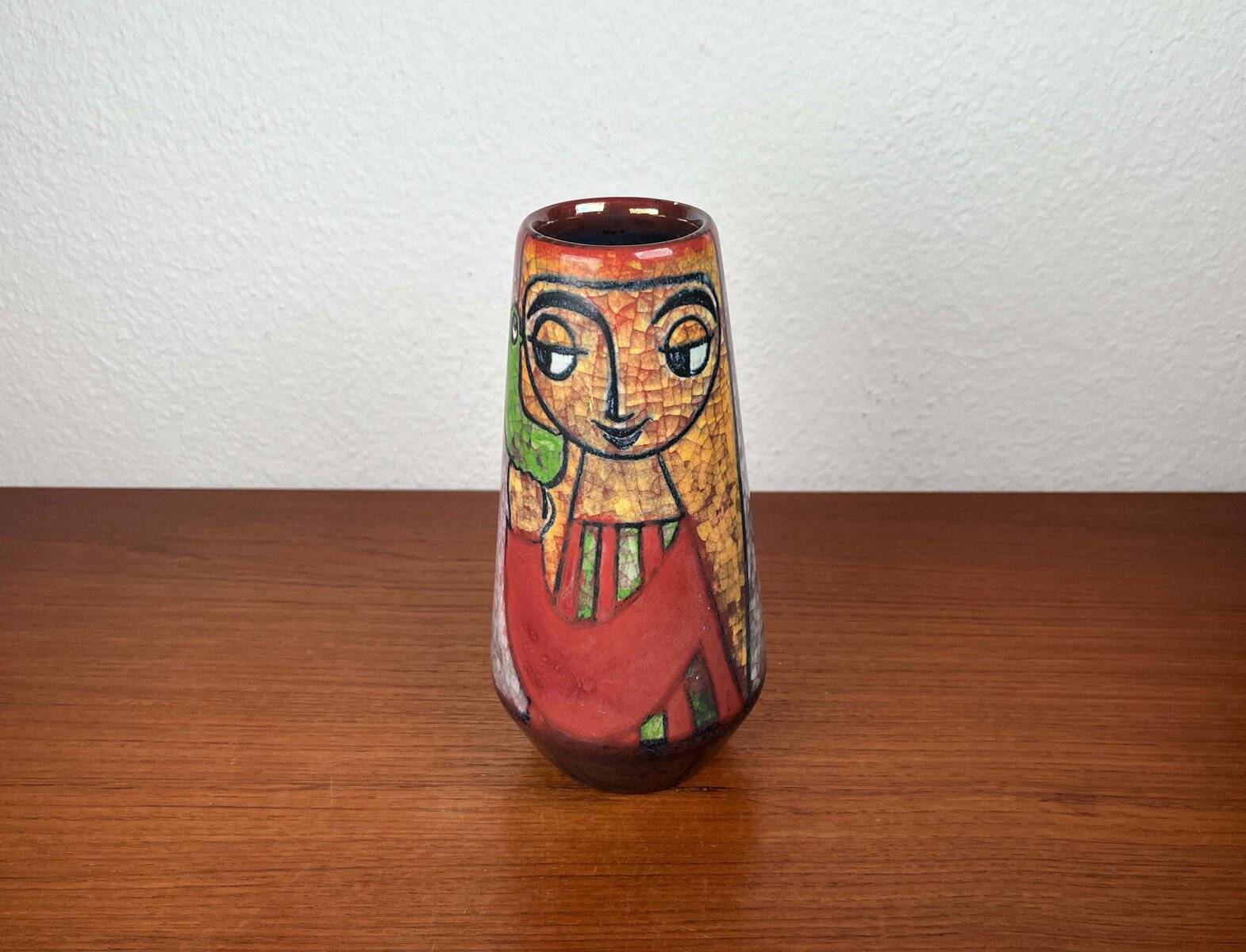 Danish studio pottery vase from the mid-century by Marianne Starck for Michael Andersen, 1960s.