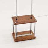 Double shade teak and chrome floor lamp, 60s.