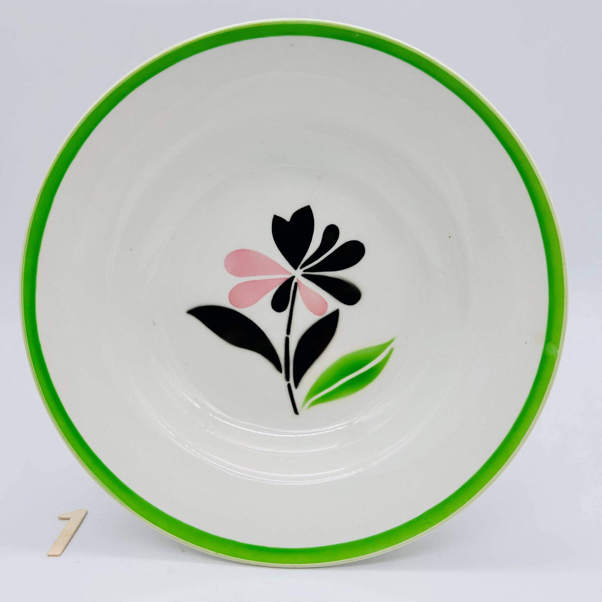 6 Deep Plates, Digoin Sarreguemines. "Rustic" Model