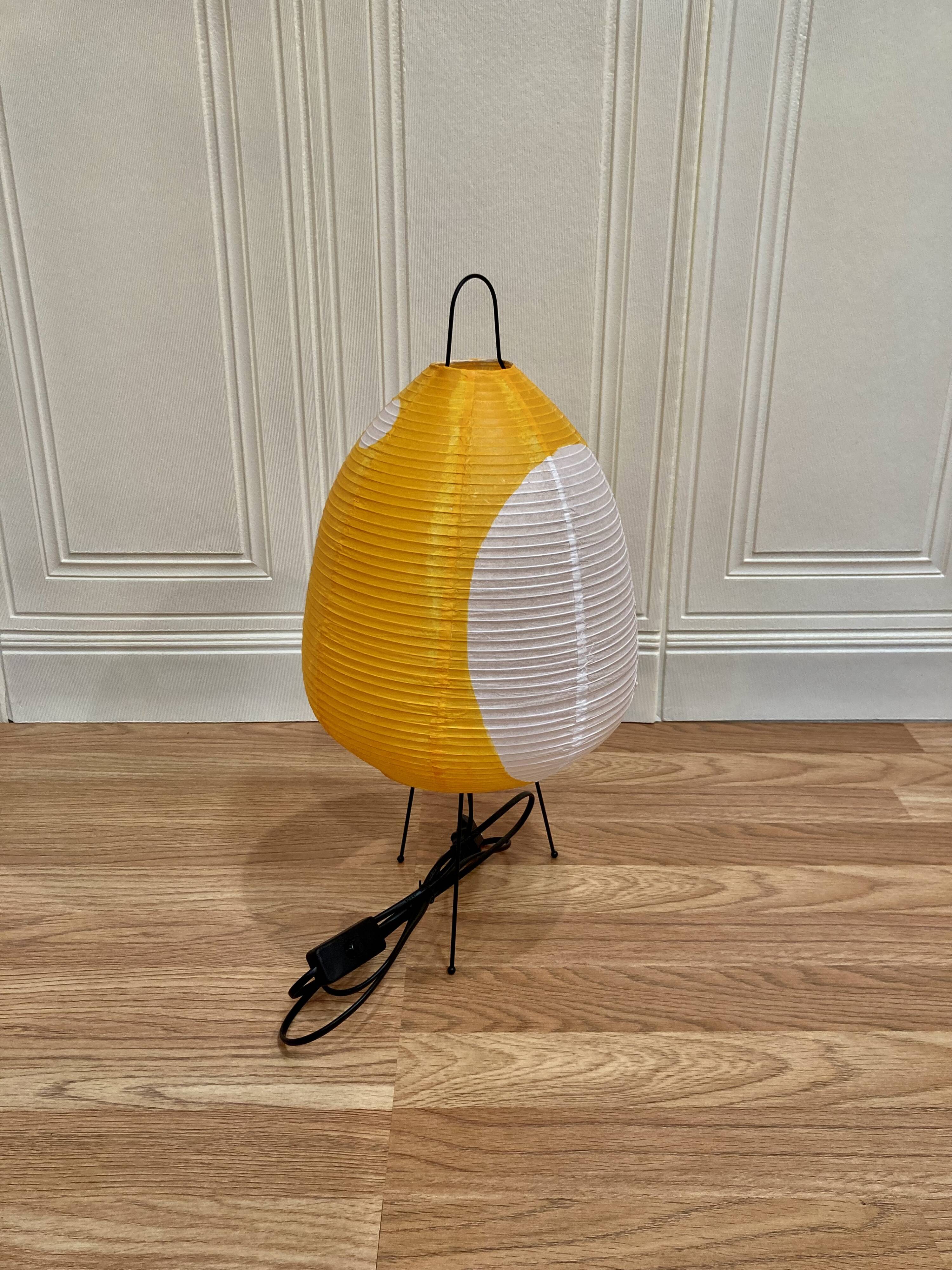 Yellow lamp "Paper and metal design".