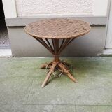 Old Bamboo Table & Woven Palm Leaves