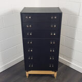 G-plan black tall chest of drawers, 1960s