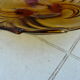 Empty cup tripod pocket in yellow smoked pressed glass