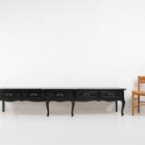 Buffet bas noir de style Louis XV français du XXe siècle