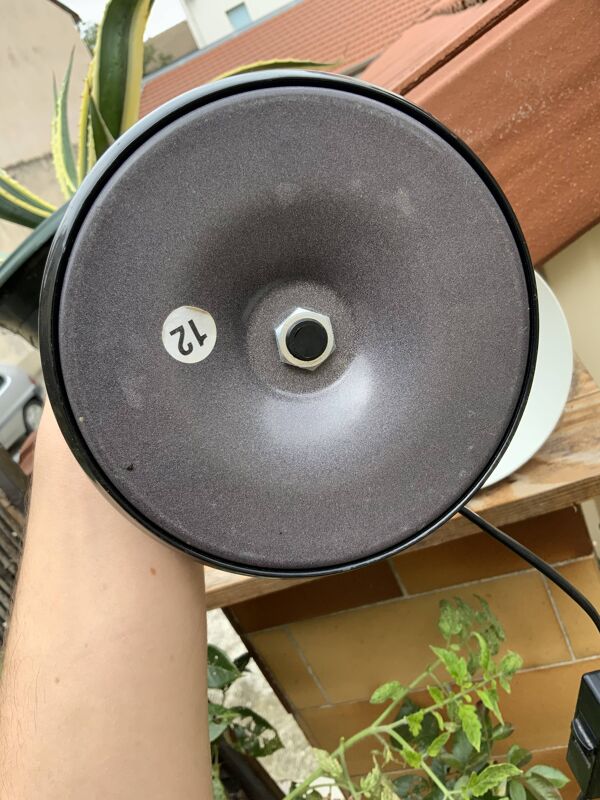 Lampe de bureau vintage aluminor made in france blanche et noir métal et plastique