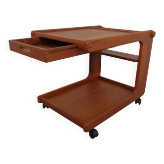 Large Rollable Teak Bar Cart, 1960s