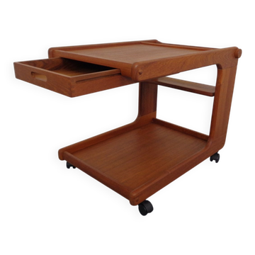 Large Rollable Teak Bar Cart, 1960s