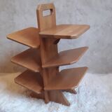 Solid oak bookcase magazine holders 80s