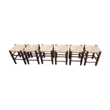 Set of 6 straw stools