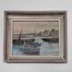 Watercolor on paper the port of Guet Douarnenez 1947 by R. Courteau