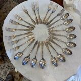 Series of 12 forks and 12 silver metal spoons