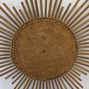 XL starry sun mirror in rattan, France around 1970