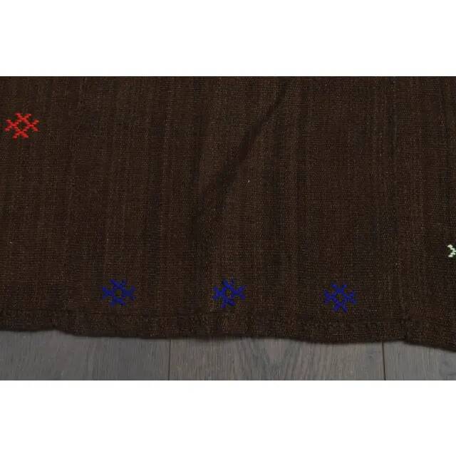 Brown Colorful Vintage Handmade Turkish Kilim Area Rug 94x160