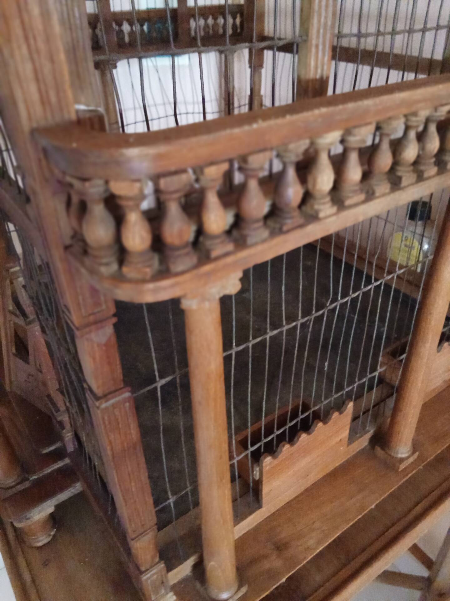 Victorian wooden birdcage