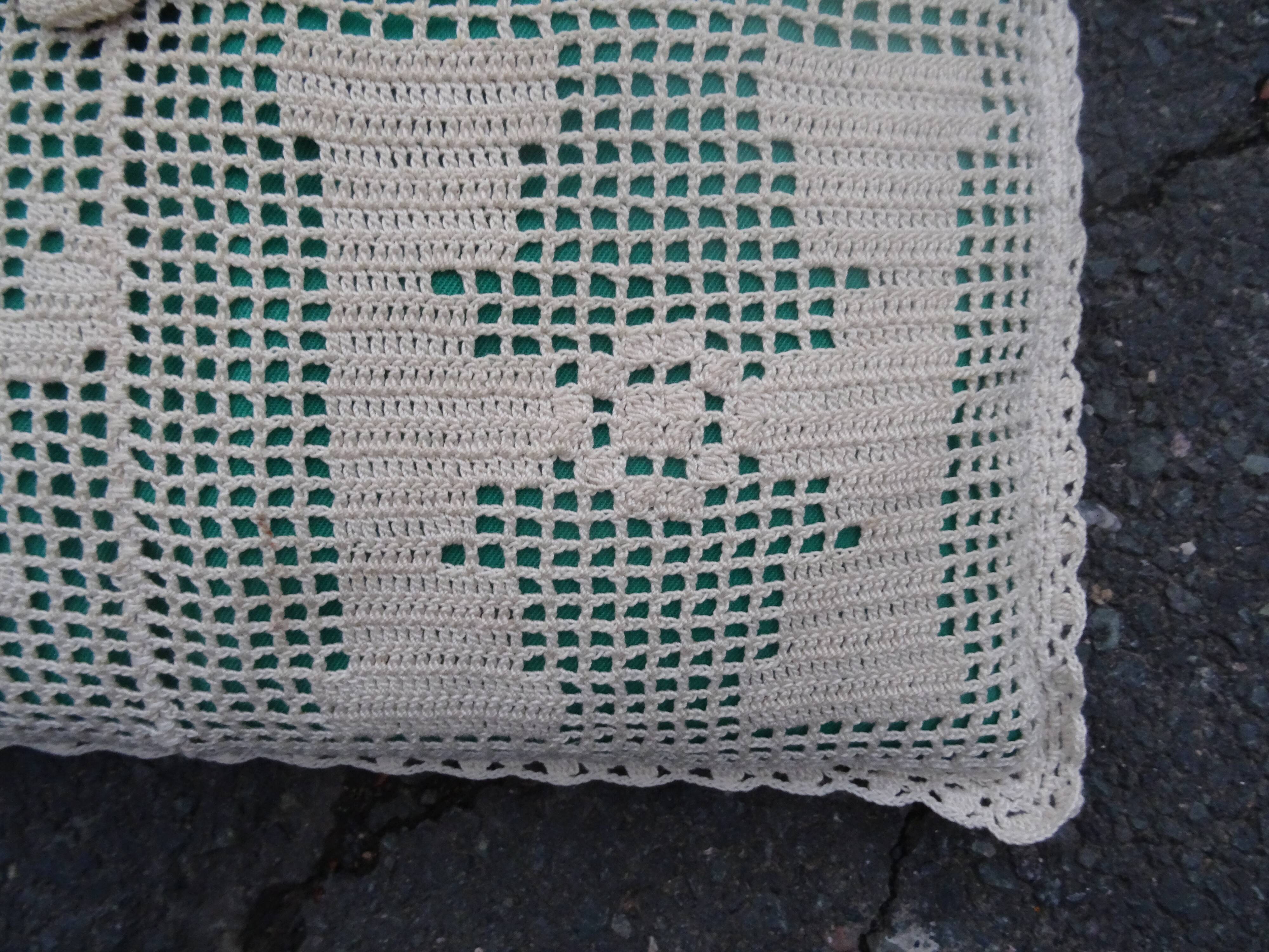 Vintage crochet cushion